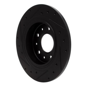 Buick LaCrosse Brake Rotor (1) - Rear Right - R1 Concepts - Drilled & Slotted - Black - `16-`25